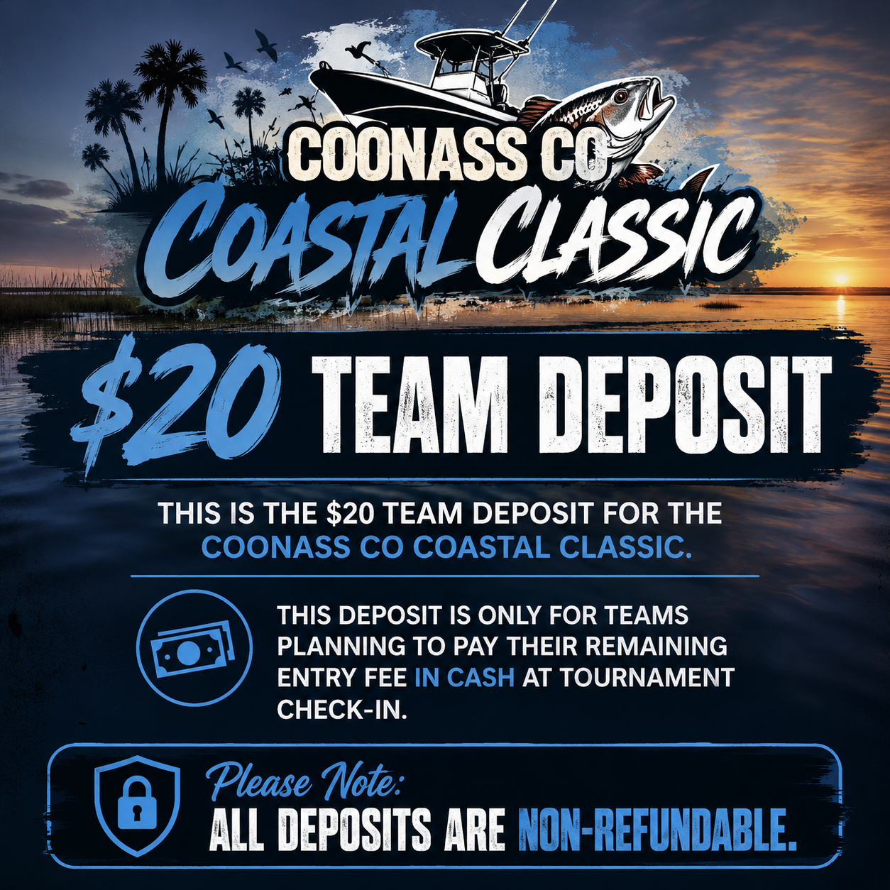 Coastal Classic CASH ENTRY 20$ Deposit