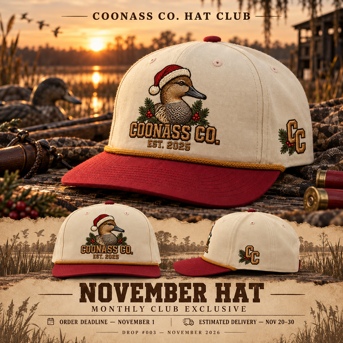 Coonass Co. Hat Club — Monthly Subscription
